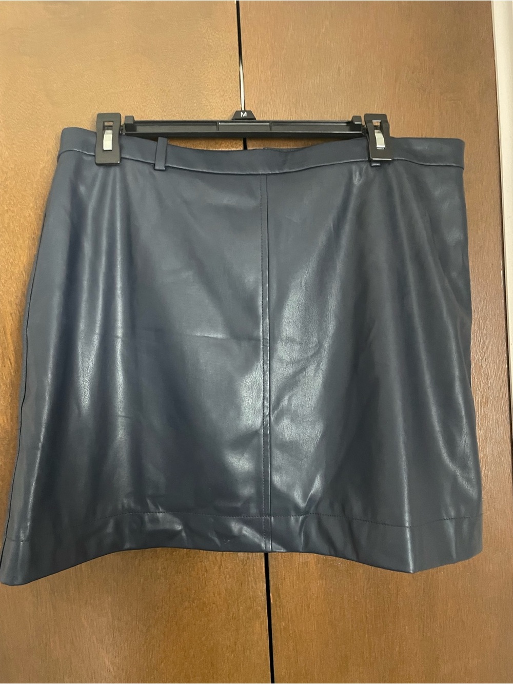 J. Crew Navy Faux Leather Mini Skirt